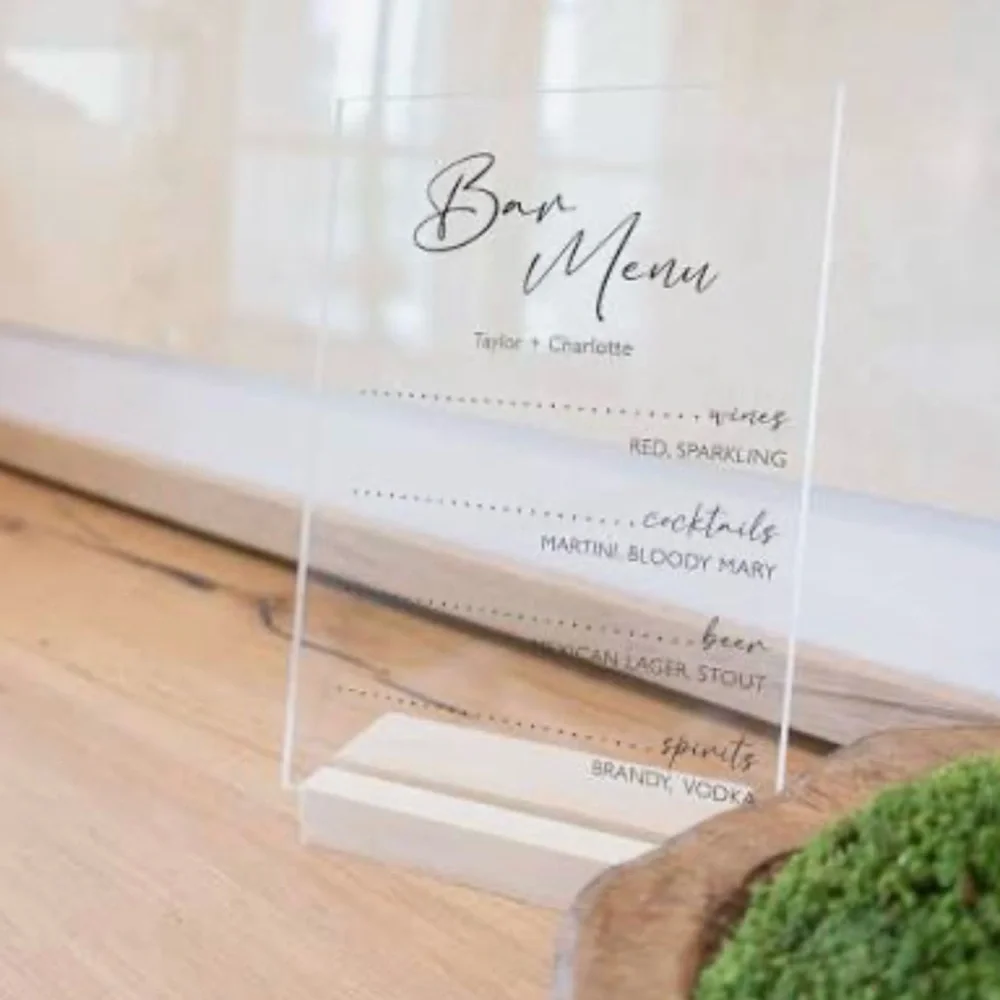 Set of 6 -New Natural Oak Acrylic Sign/Picture Frames